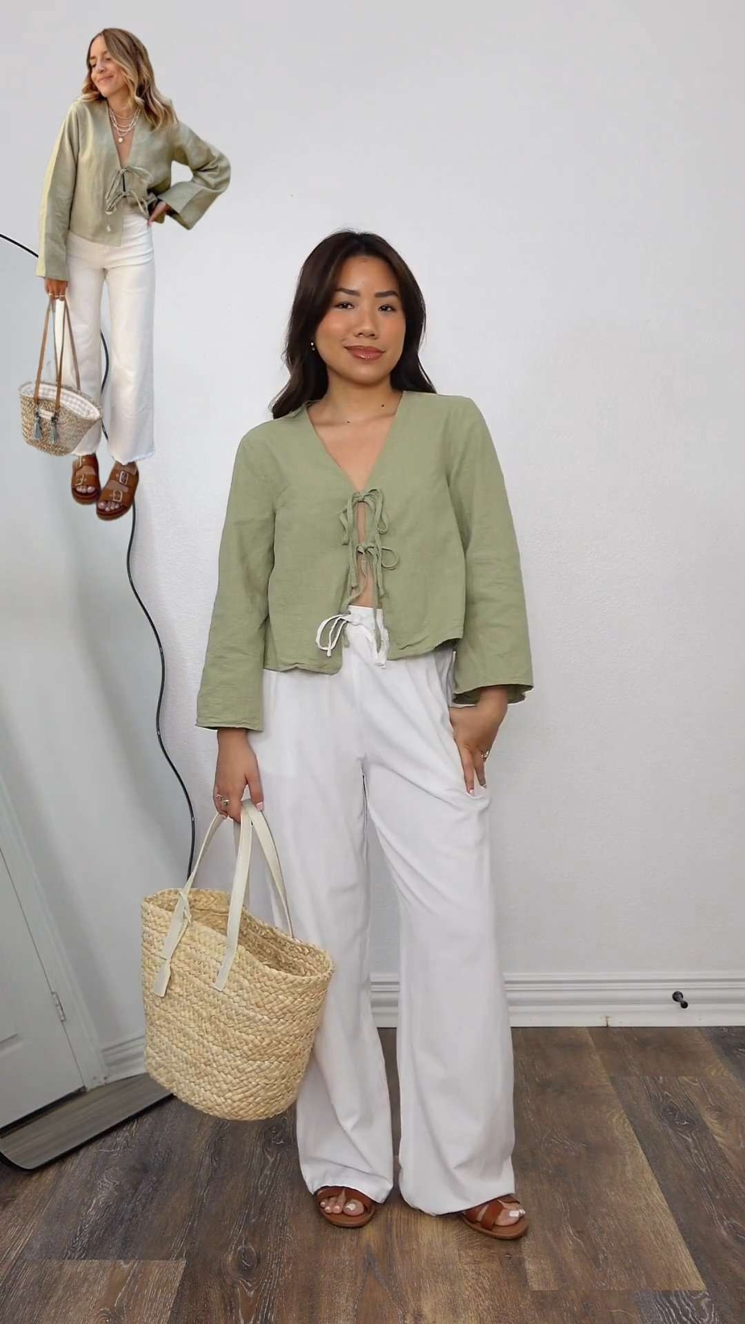 Recreate Pinterest outfit with amazon finds . Wearing everything in size S, shoes size 6.5

amazon fashion tie front top spring outfits summer outfits linen pants 

 #LTKPetite #LTKFindsUnder50 #LTKStyleTip