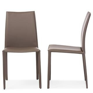 Rockford Brown Faux Leather Upholstered Dining Chairs (Set of 2) | The Home Depot