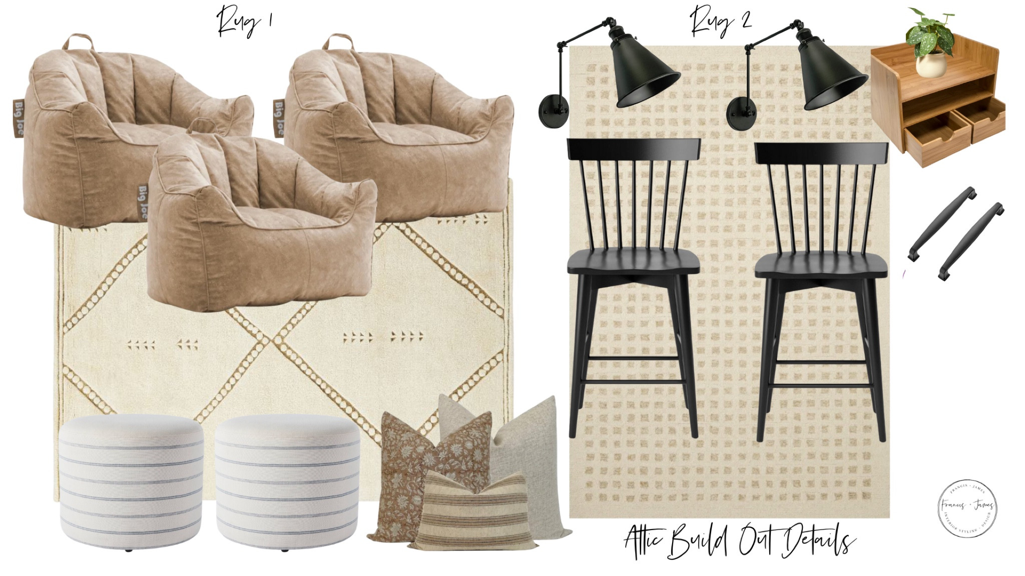 Playroom, Game room, teen room, attic space, homeschool, desk, work
From home, family space, bean bags, playroom space