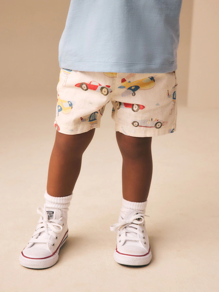 Multi Transport Linen Blend Pull On Shorts (3mths-7yrs) | Next US