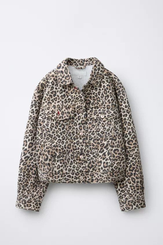 VESTE EN JEAN ANIMAL PRINT | Zara FR