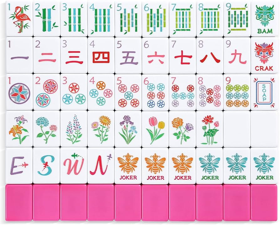 American Mahjong Tile Set, 160 Engraved Tiles with Mah-jongg Accessories and Tile Bag, Mahjong Se... | Amazon (US)
