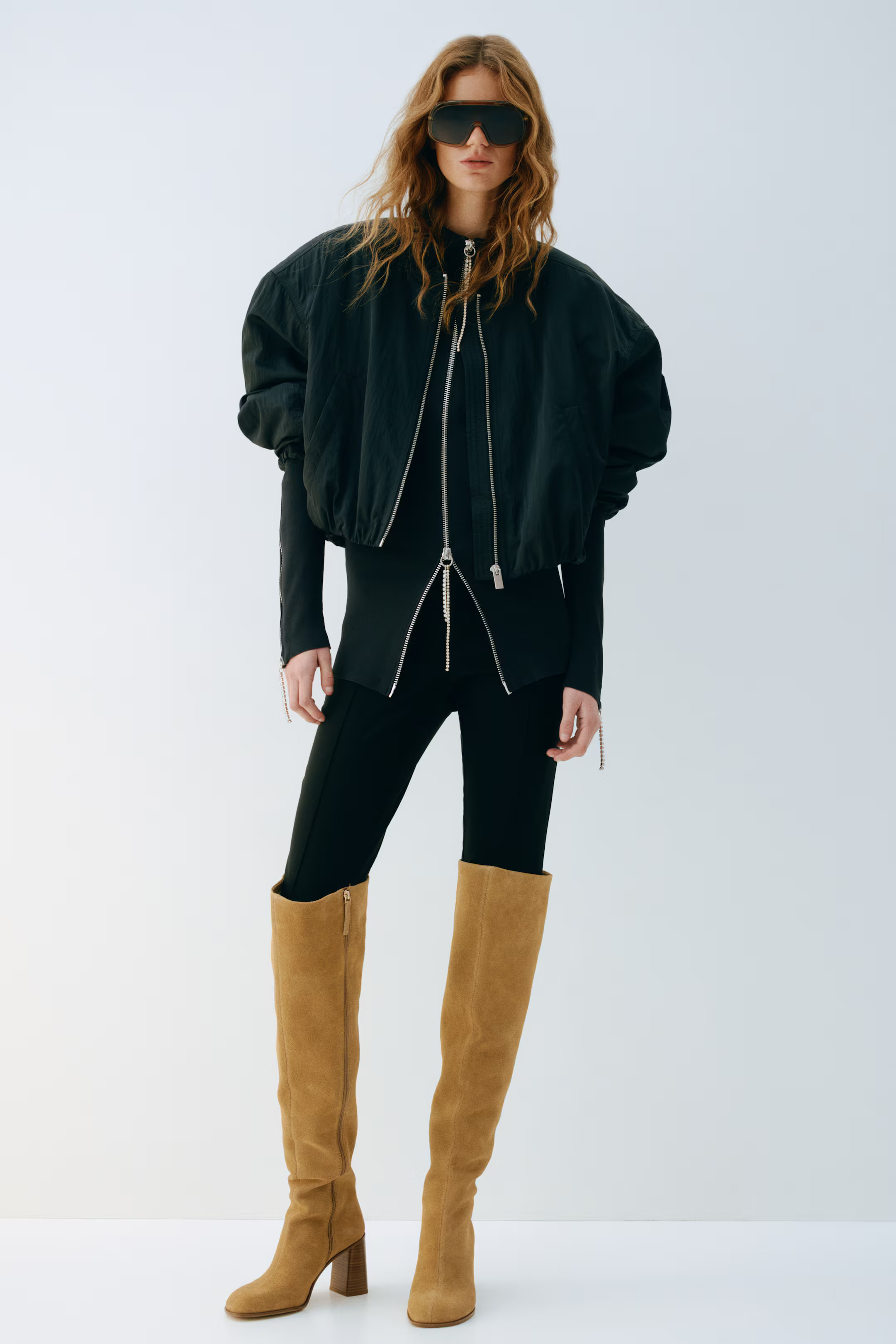 Over-the-Knee Split Suede Boots | H&M (US, CA, MX)