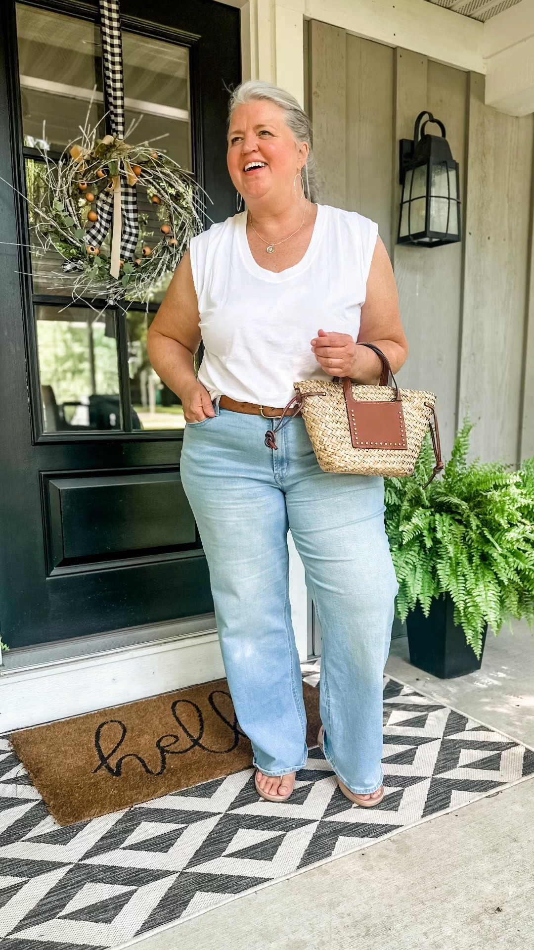 GRWM - Over 50 and plus size summer outfit for running errands.  Light denim and white is my favorite go-to anytime if year. 
Jeans-Wearing 16W
Top - (Loft last year) wearing L
FAVORITE comfy shoes - TTS
Lipstick: Wearing the color Millennial,  a pretty neutral pink

#plussizesummeroutfit #plussizeover50  #plussizefashion #over50fashion

#LTKplussize #LTKSeasonal #LTKover40