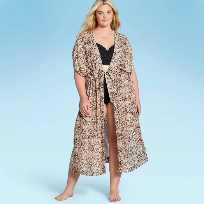 Women's Tie-Front Midi Cover Up Duster - Kona Sol™ | Target