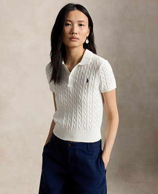 Women's Slim Fit Ribbed Collar Cropped Sweater | Macy's