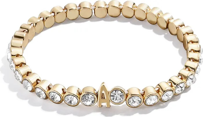 Initial Crystal Beaded Stretch Bracelet | Nordstrom Rack