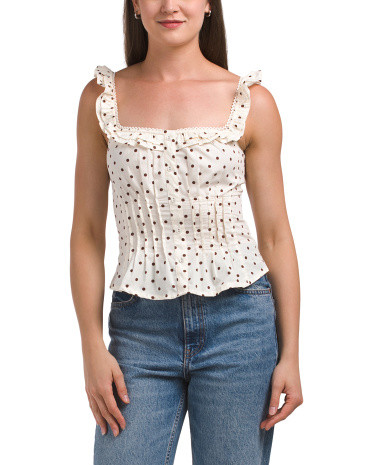 Pintuck Ruffle Top | TJ Maxx