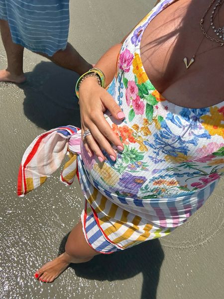 Maternity friendly swim // floral one piece— in a medium & the best under $100 sarong 

#LTKSwim #LTKBump #LTKFindsUnder100