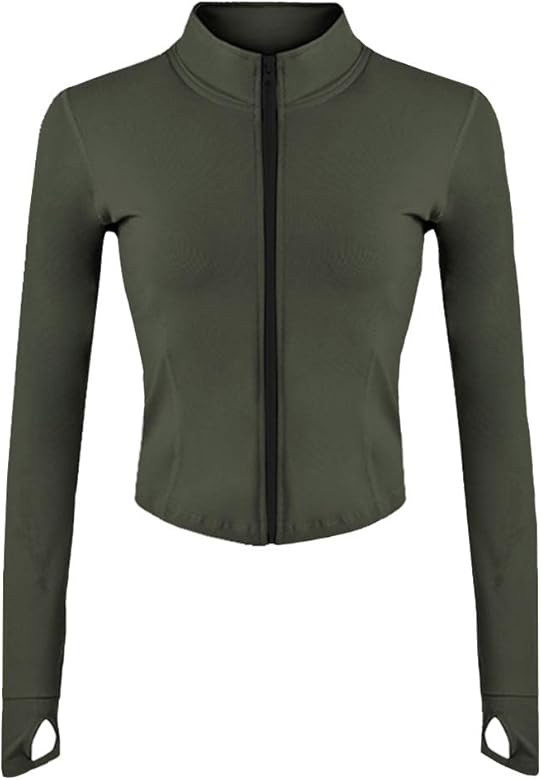 Gihuo Women's Athletic Full Zip Lightweight Workout Jacket with Thumb Holes | Amazon (US)