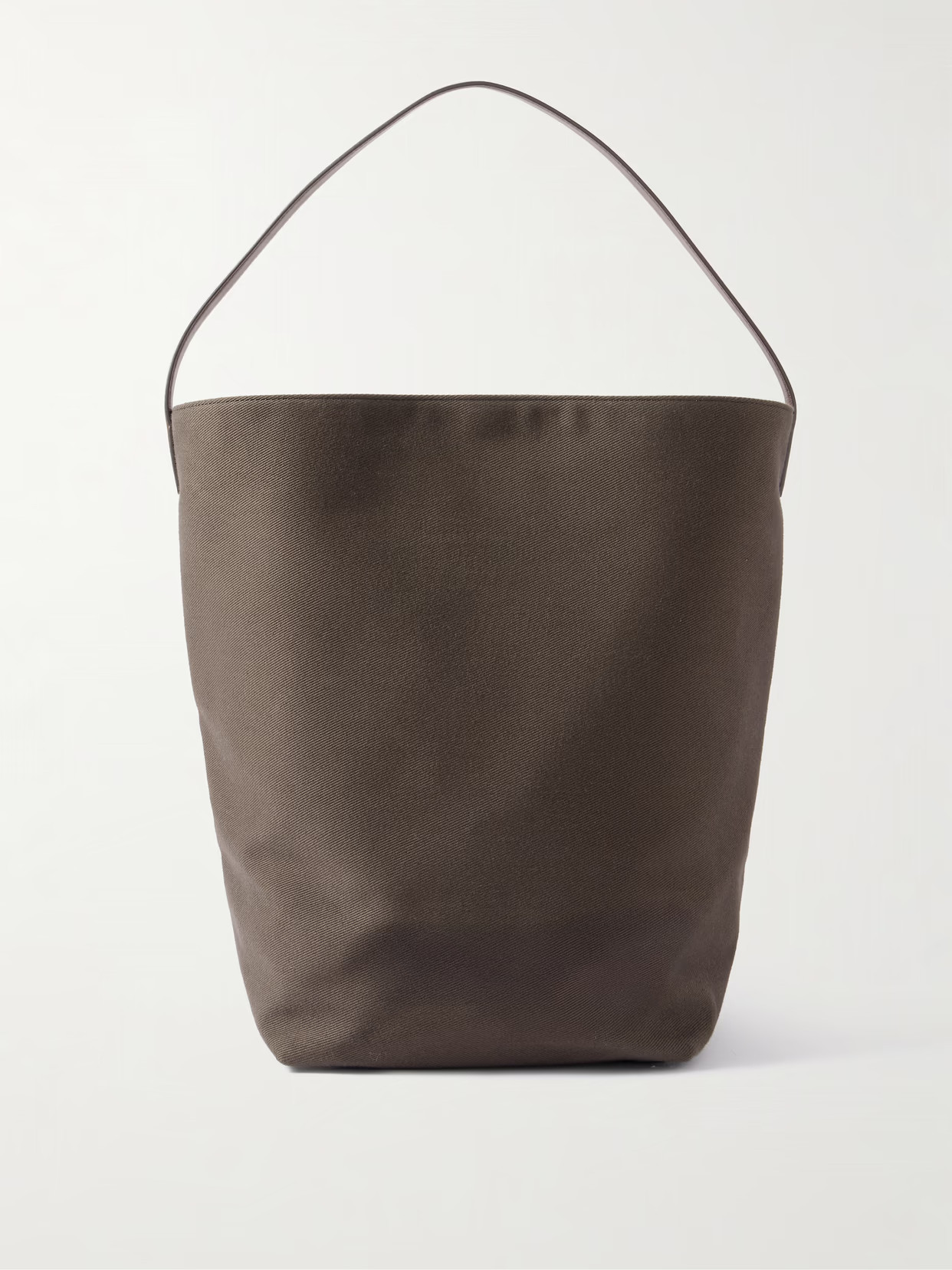 The Row - N/s Large Leather-trimmed Cotton-twill Tote - Brown | NET-A-PORTER (US)