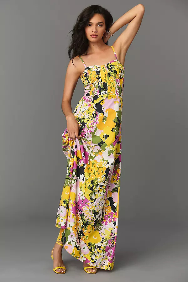 S/W/F Printed Corset Maxi Dress | Anthropologie (US)
