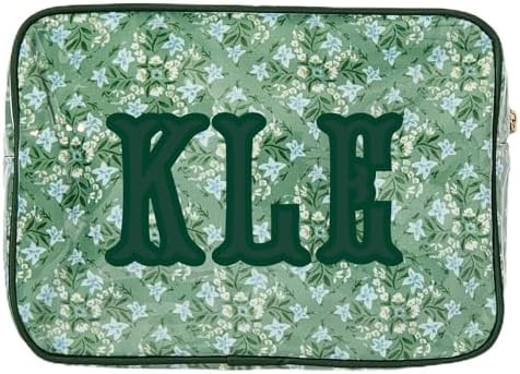 Personalized Clear Coated Pouch - Medium or Large Toiletry Bag with Embroidered or Applique Monog... | Amazon (US)