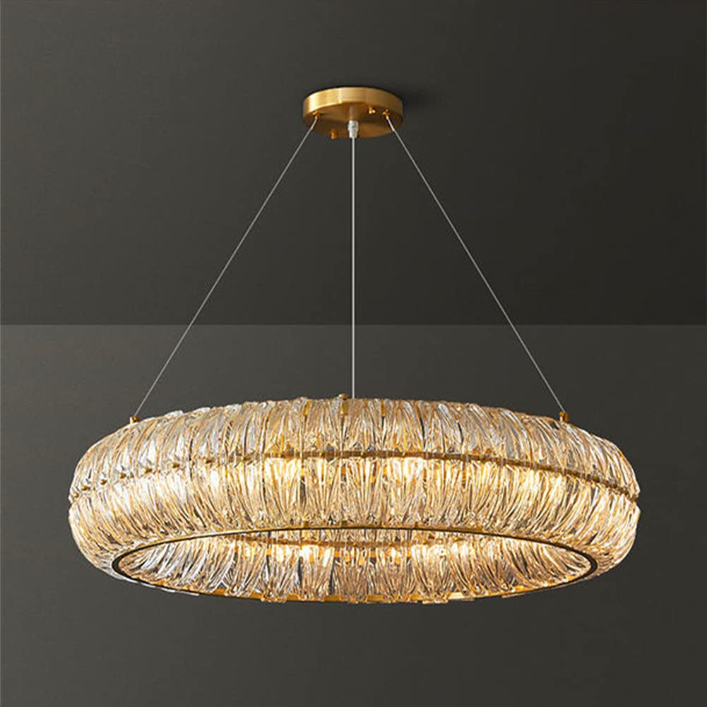 FINE MAKER Round Crystal Finish Chandelier Light Fixture 8 Lights Luxury Crystal Pendant Lights S... | Walmart (US)