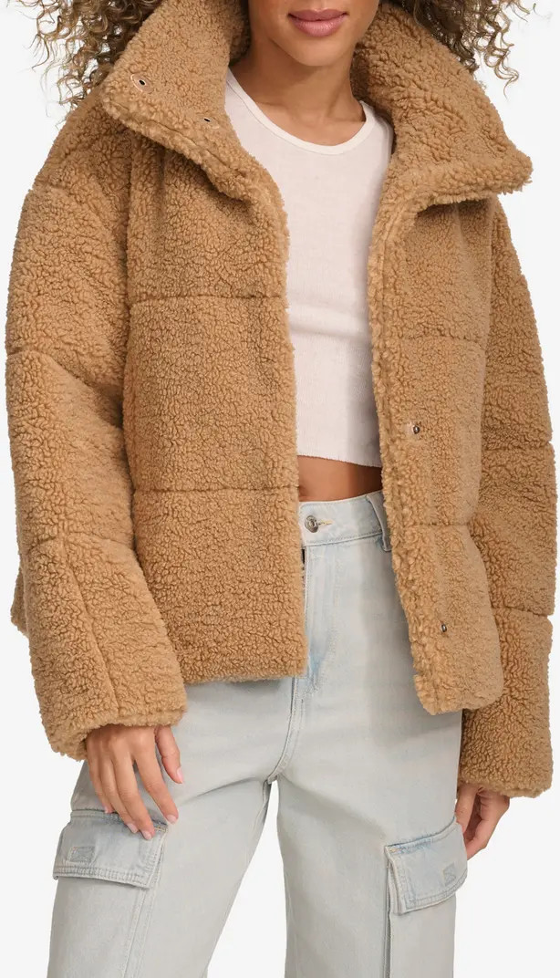 Levi's® Quilted Faux Fur Short Teddy Jacket | Nordstrom | Nordstrom