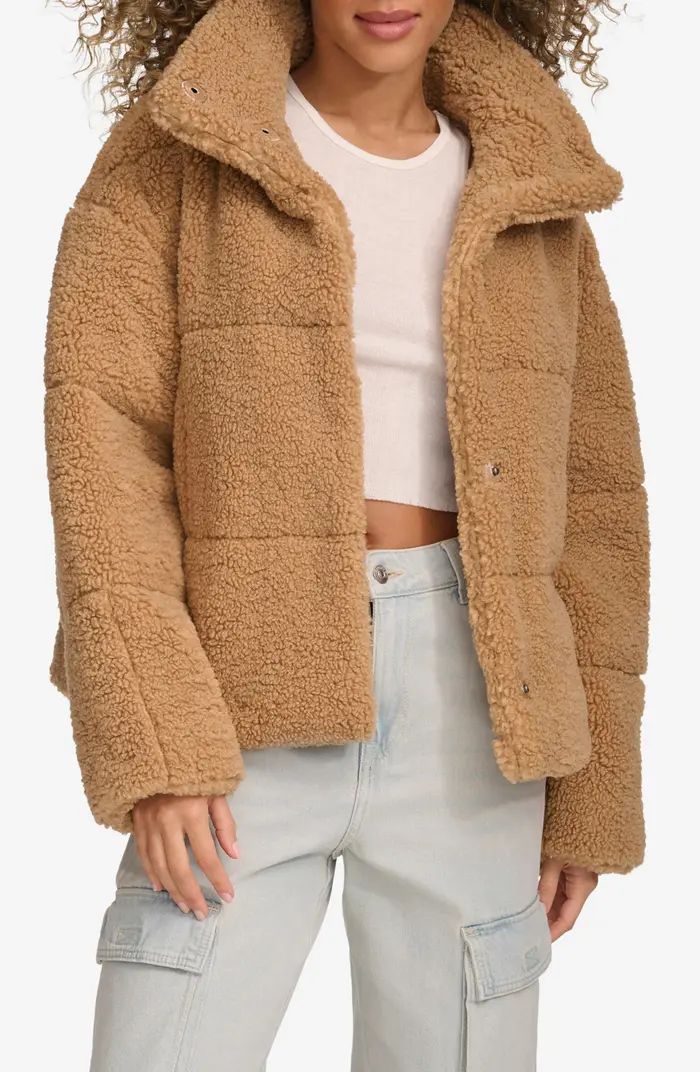 Quilted Faux Fur Short Teddy Jacket | Nordstrom