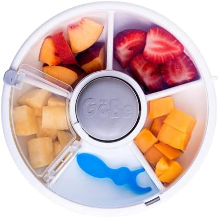 Amazon.com: GoBe Kids Snack Spinner - Reusable Snack Container with 5 Compartment Dispenser and L... | Amazon (US)