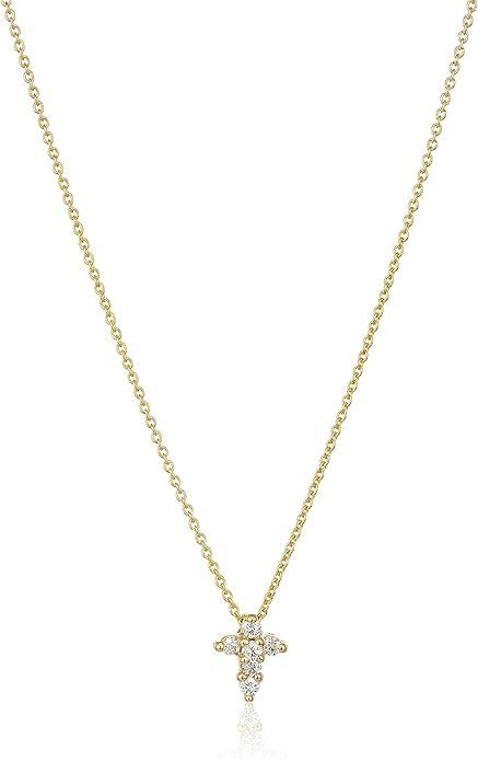 Roberto Coin "Tiny Treasures" 18k Diamond Baby Cross Pendant Necklace (1/10cttw, G-H Color, SI1 C... | Amazon (US)