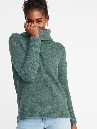 Slouchy Garter-Stitch Turtleneck Sweater for Women | Old Navy US