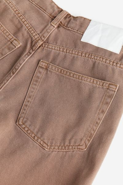 Wide High Jeans - High waist - Long - Brown - Ladies | H&M US | H&M (US + CA)