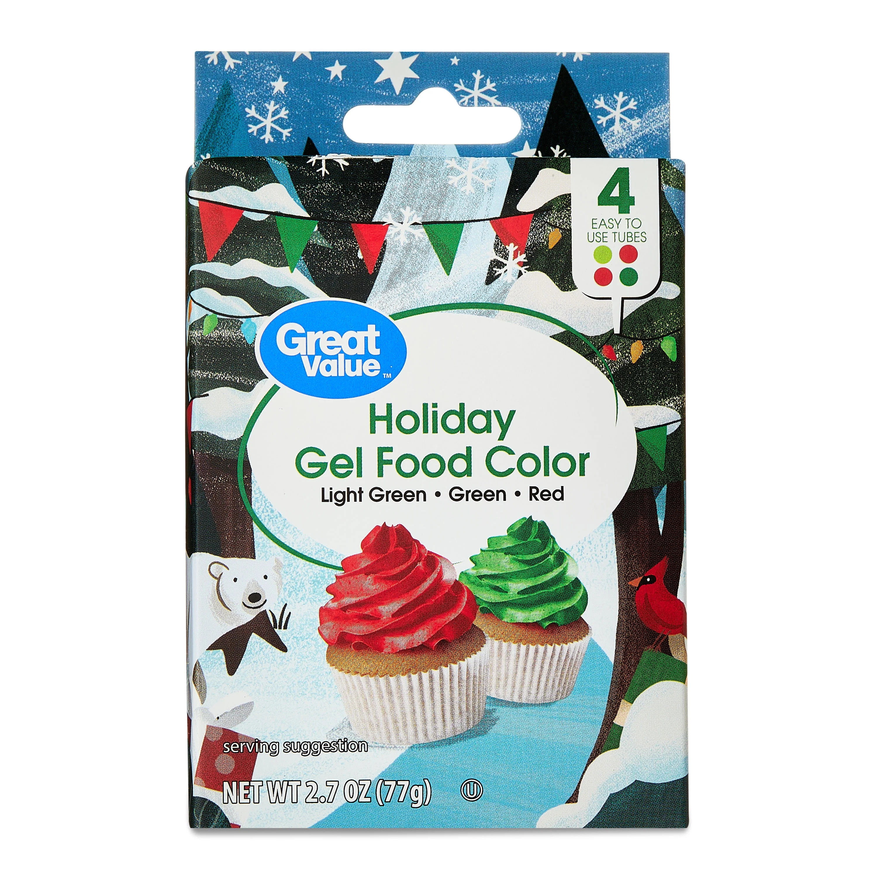 Great Value Holiday Gel Food Color, 2.7 oz, 4 Count | Walmart (US)
