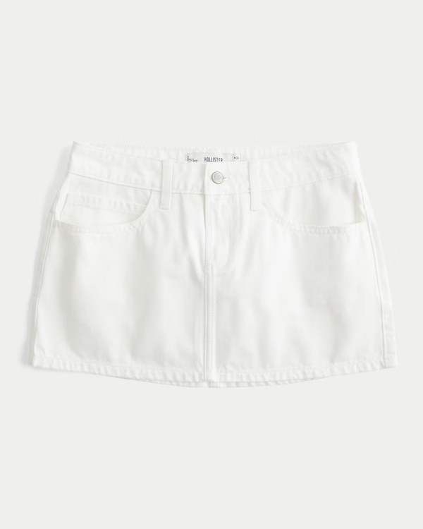 Women's Low-Rise White Denim Mini Skort | Women's Bottoms | HollisterCo.com | Hollister (US)