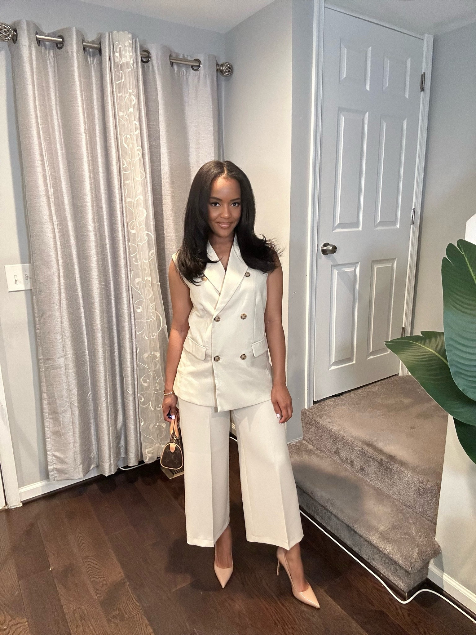 A tailored vest gives you blazer structure without the heat. Paired with culottes, it’s the summer version of a two-piece.

#LTKWorkwear