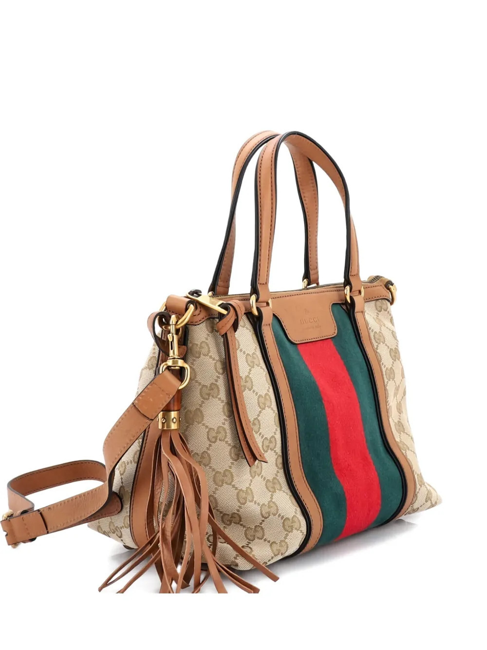 Gucci Pre-Owned Rania Convertible Top Handle Bag Web GG Canvas Small satchel - Neutrals | Farfetch Global