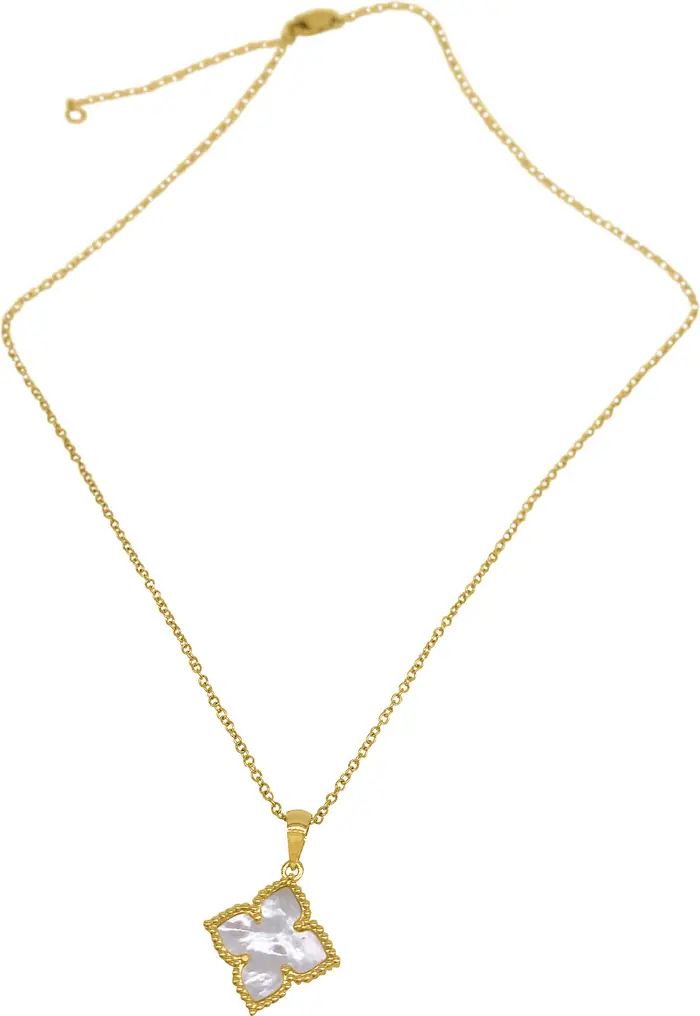 14K Gold Plated Mother-of-Pearl Quatrefoil Pendant Necklace | Nordstrom Rack