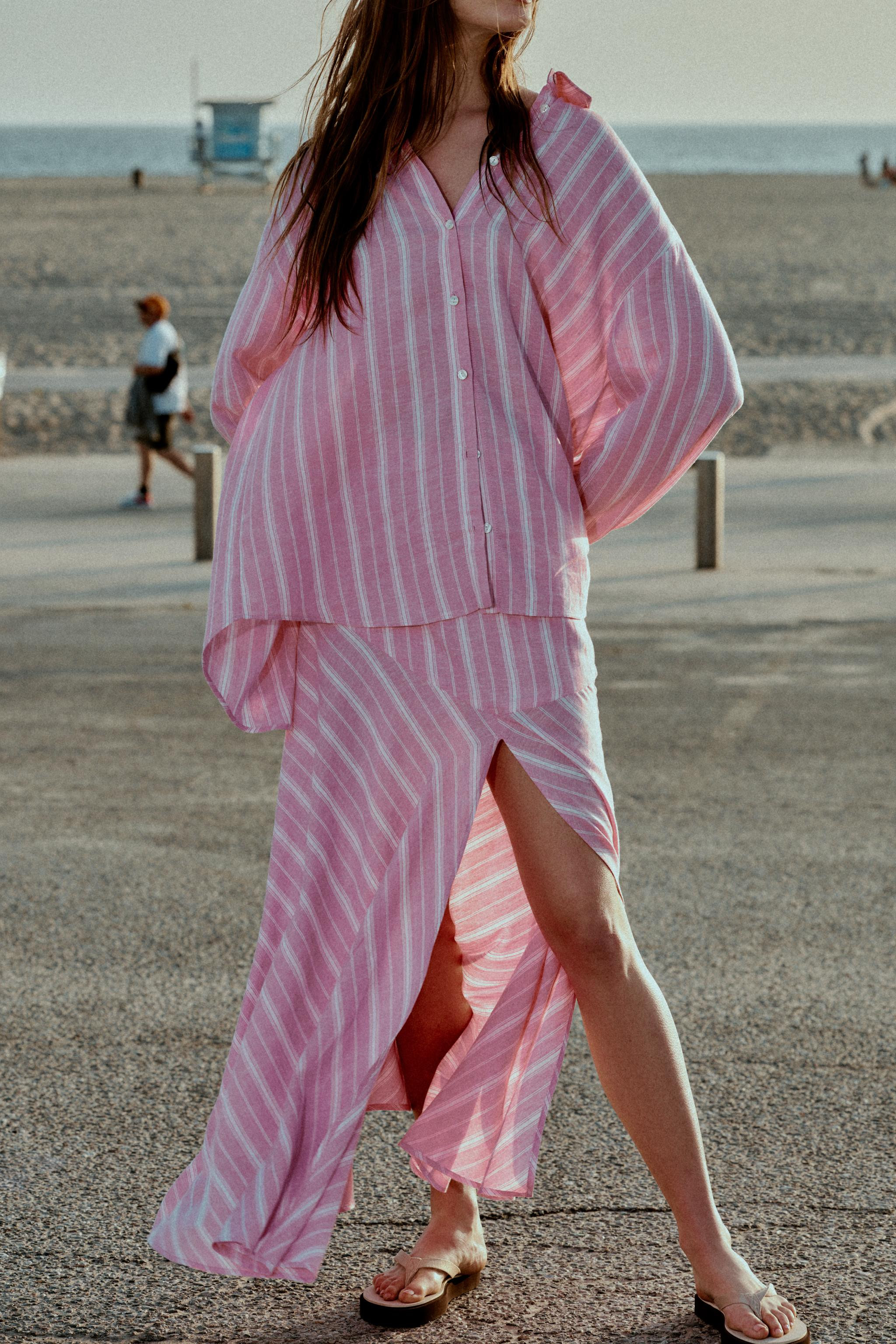 OVERSIZED STRIPED LINEN SHIRT | Zara US