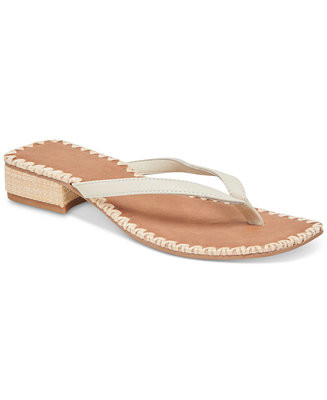 Women's Barty Whipstitch Thong Low Heel Sandals | Macy's