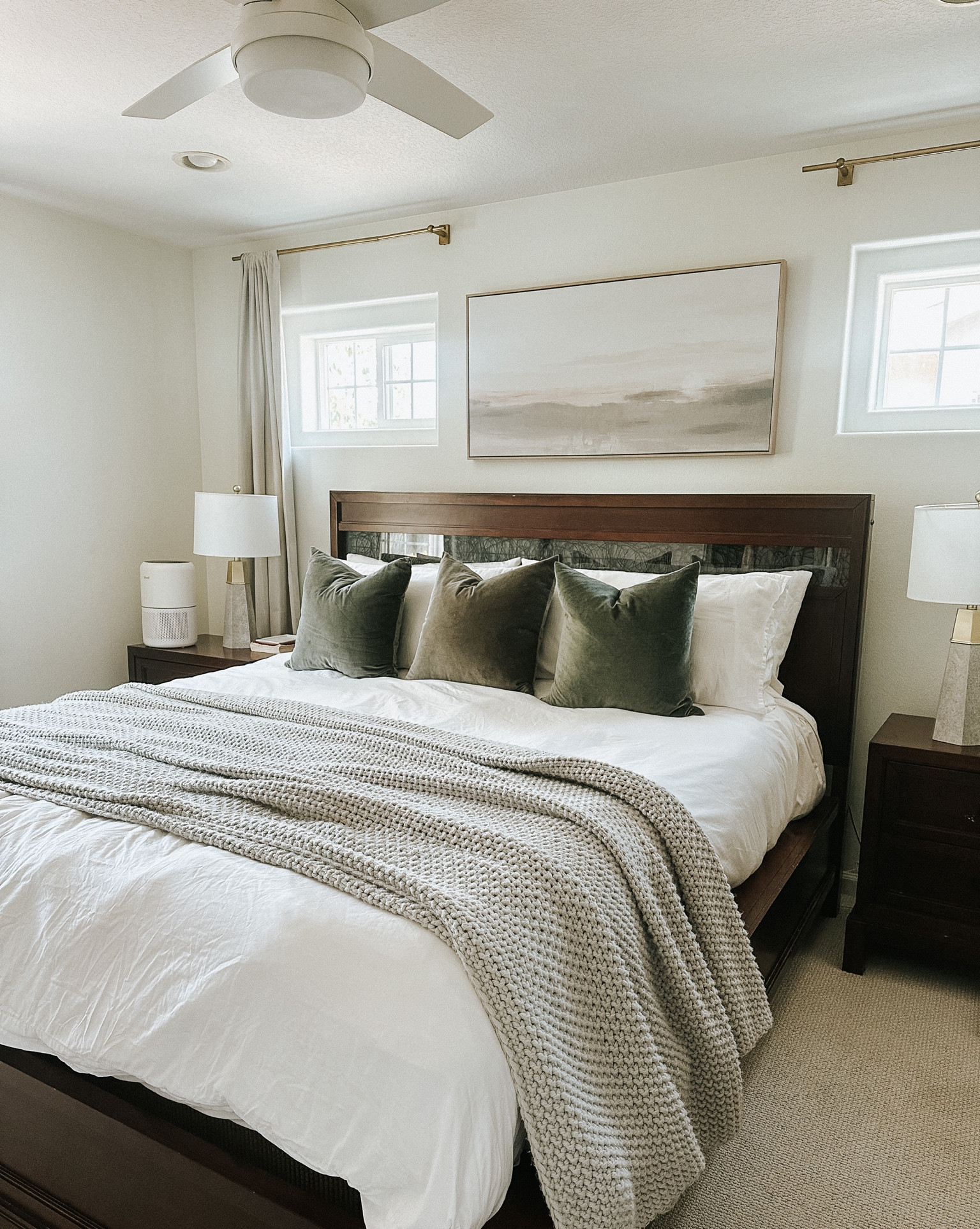 Coastal bedroom decor with king size bedding and bedroom art is currently on sale 