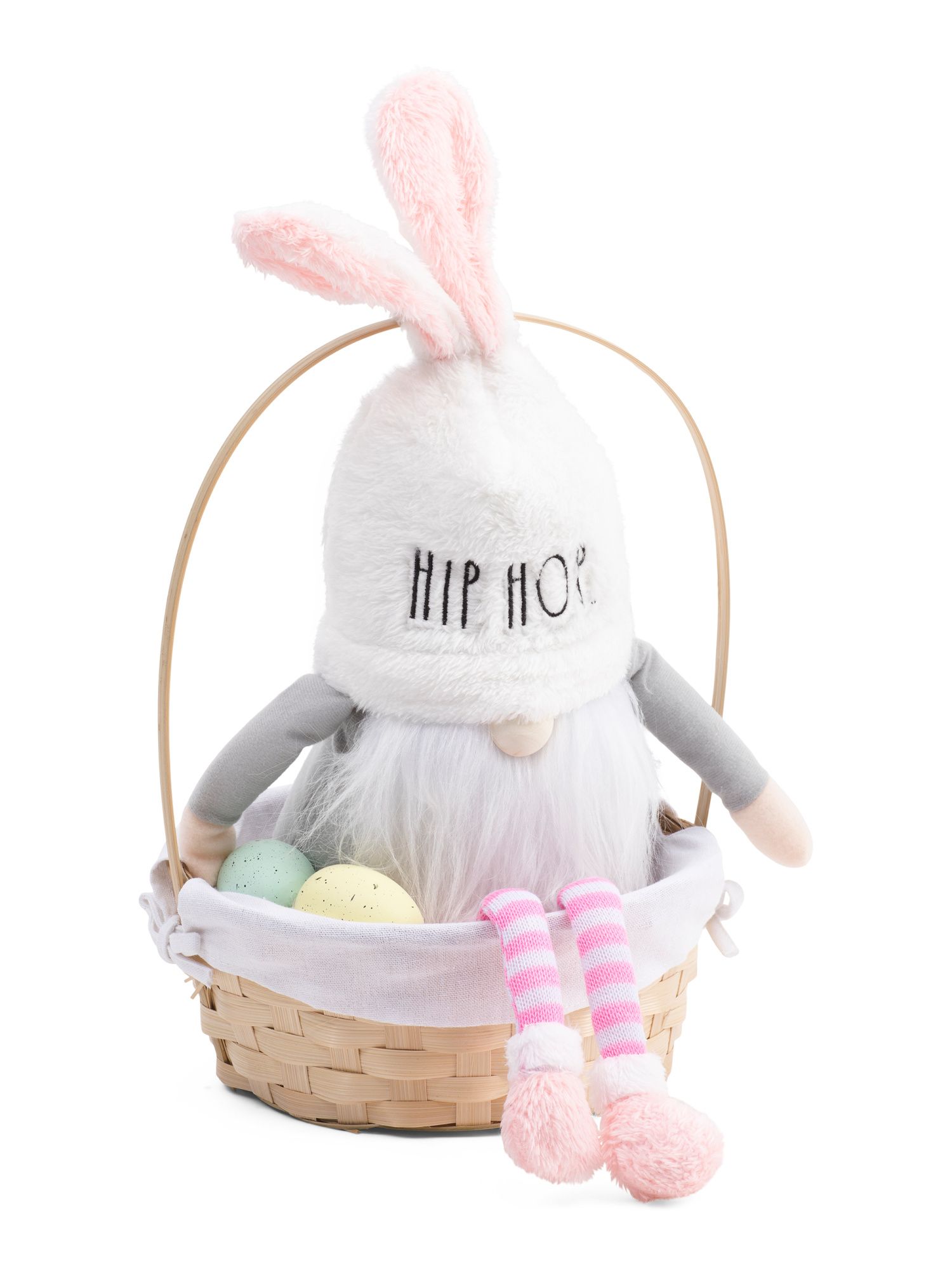 Hip Hop Bunny Gnome In Basket | TJ Maxx