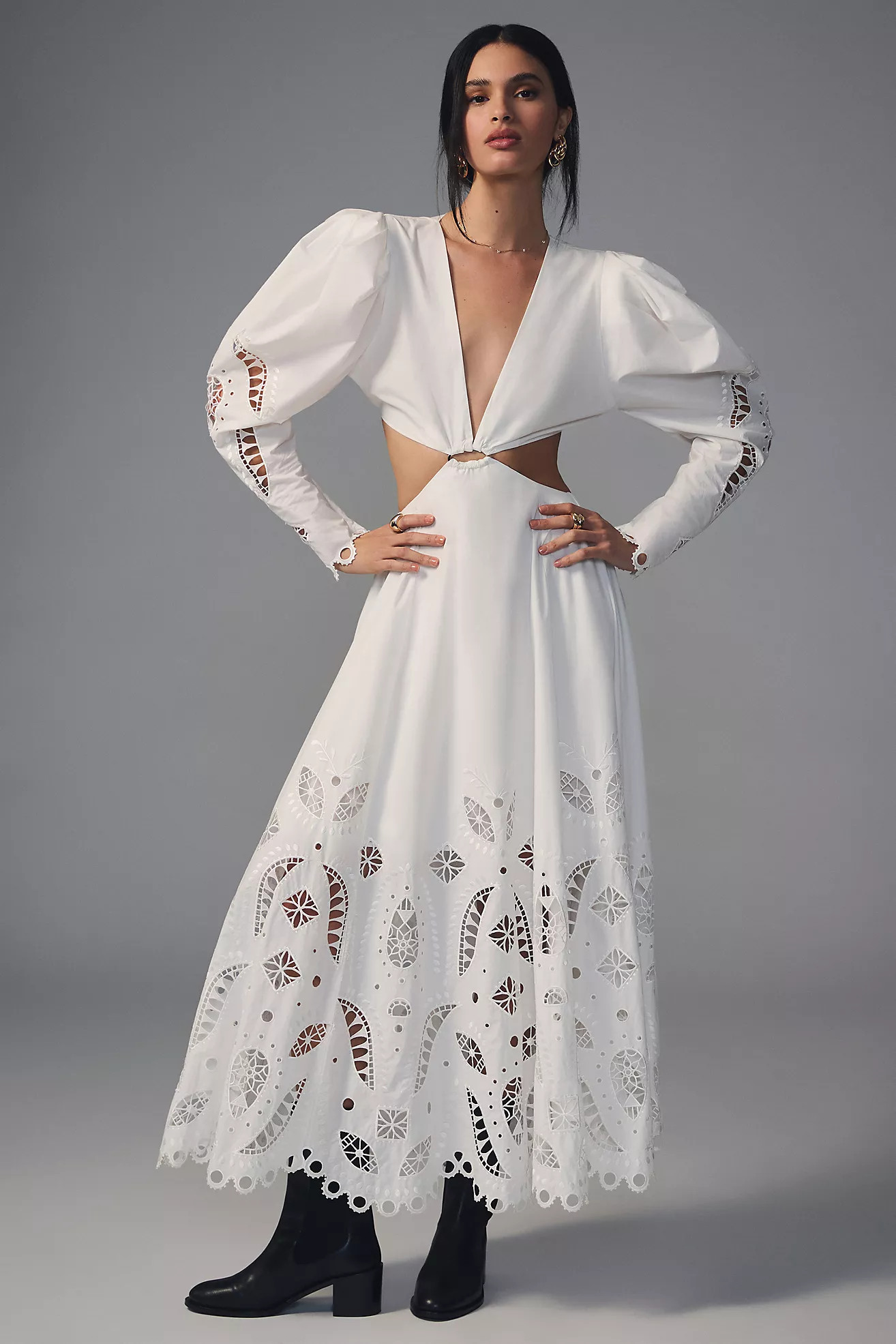 Magali Pascal Long-Sleeve Cutout Dress | Anthropologie (US)