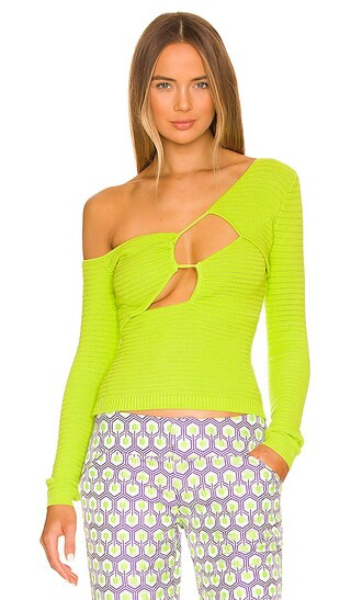 Flay Knit Top in Acid Lime | Revolve Clothing (Global)