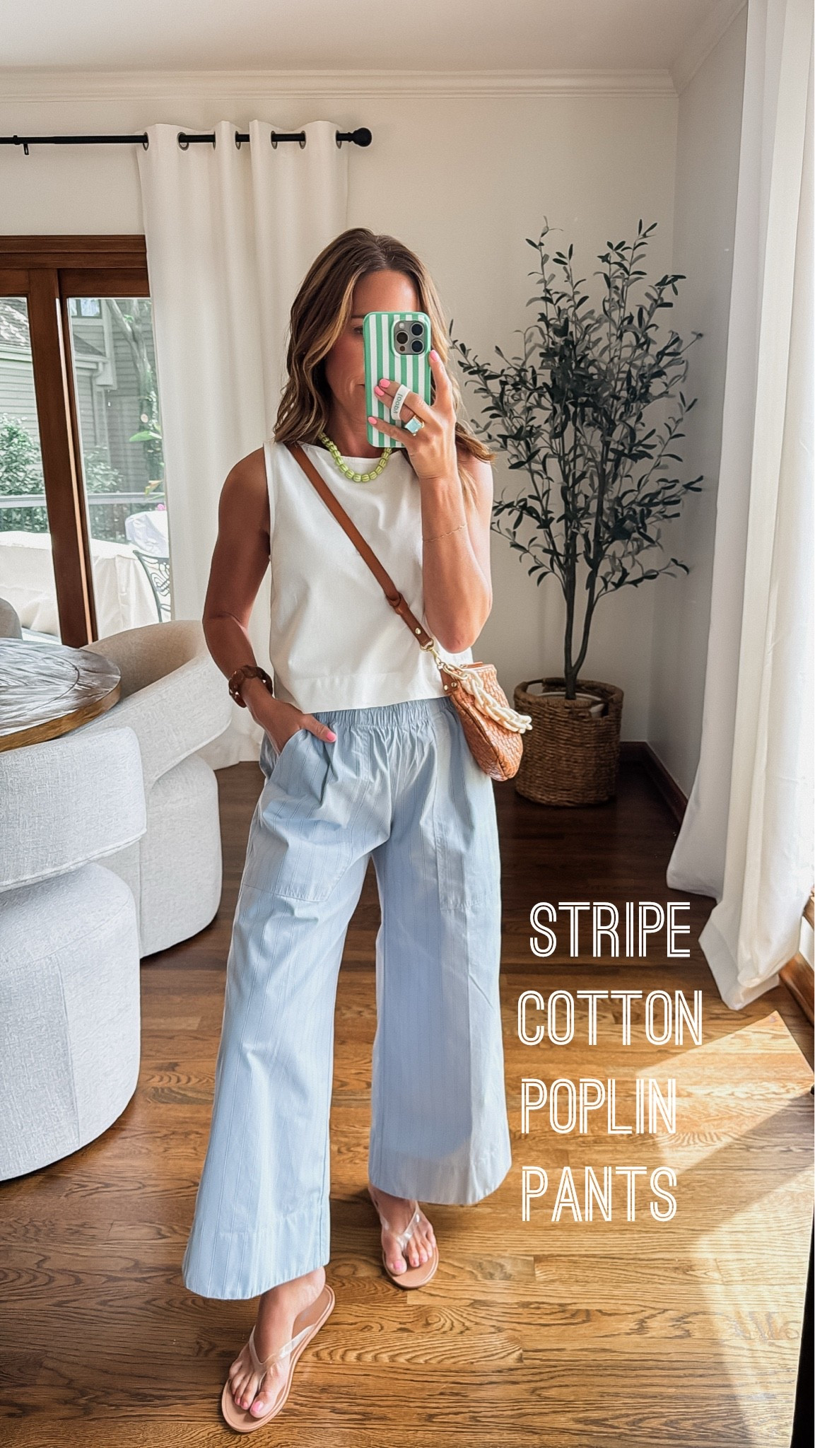 Wide leg cotton poplin pants. 👌🏻
Small here - exchanging for XS 
XS linen shell tank
Necklace- use code: twopeasinablog20

#LTKootd #LTKmomlife #LTKOver40