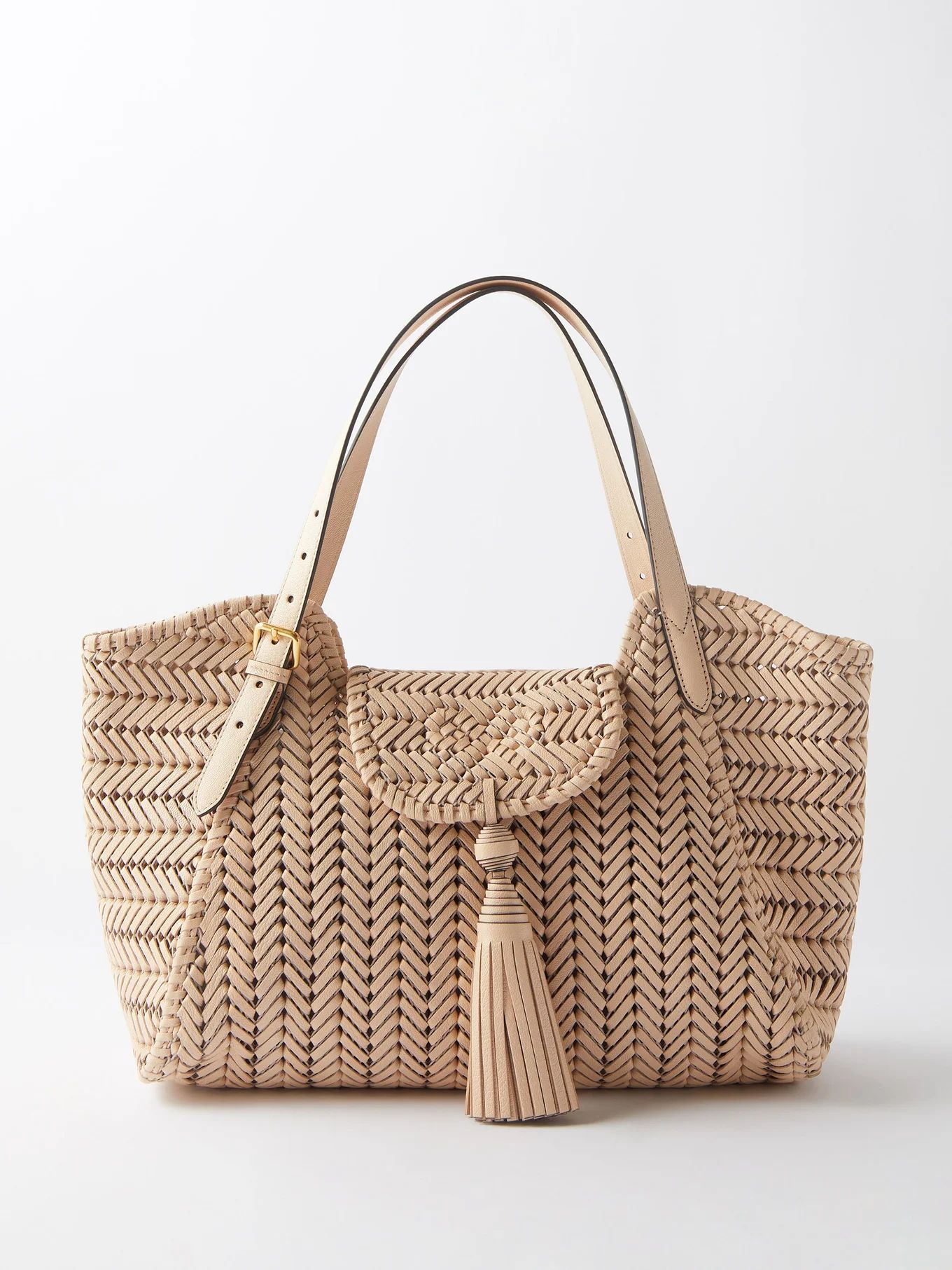 Neeson tassel woven-leather tote bag | Anya Hindmarch | Matches (UK)