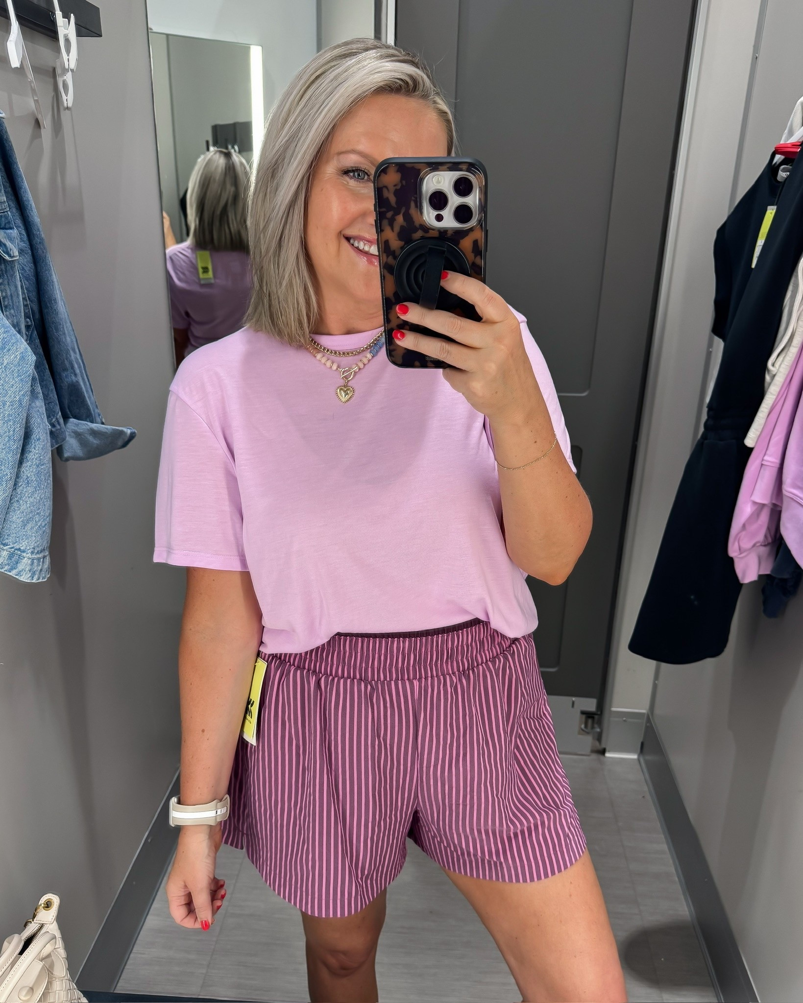 Bestseller & on sale!! I love mixing shades of pink instead of trying to match them perfectly. The soft tee with these striped pull-on shorts makes such a cute, comfortable combo, and the deeper berry tone makes it feel like an easy way to start bringing fall color into my closet while it’s still hot out.

Size M

pink outfit, striped shorts, casual outfit, summer to fall style, pull on shorts, everyday outfit, comfortable style, transitional fashion, colorful outfit, lovelylifestyling

#LTKootd #LTKSaleAlert #LTKActive