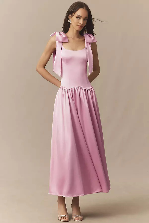 Ballerina Bow-Sleeve Drop-Waist Maxi Dress | Anthropologie (US)
