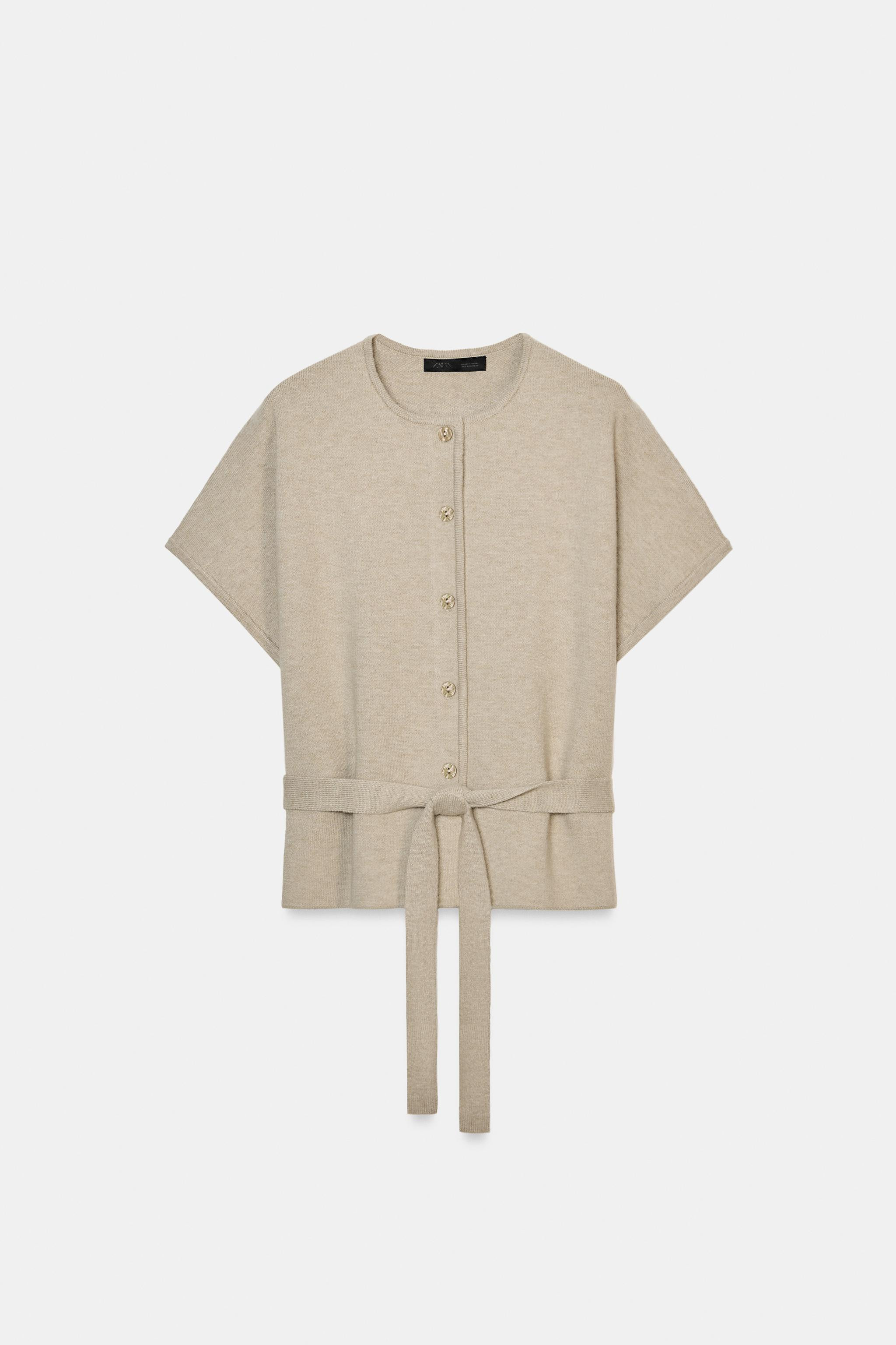 CARDIGAN WITH BELT AND SHORT SLEEVES | Zara UK