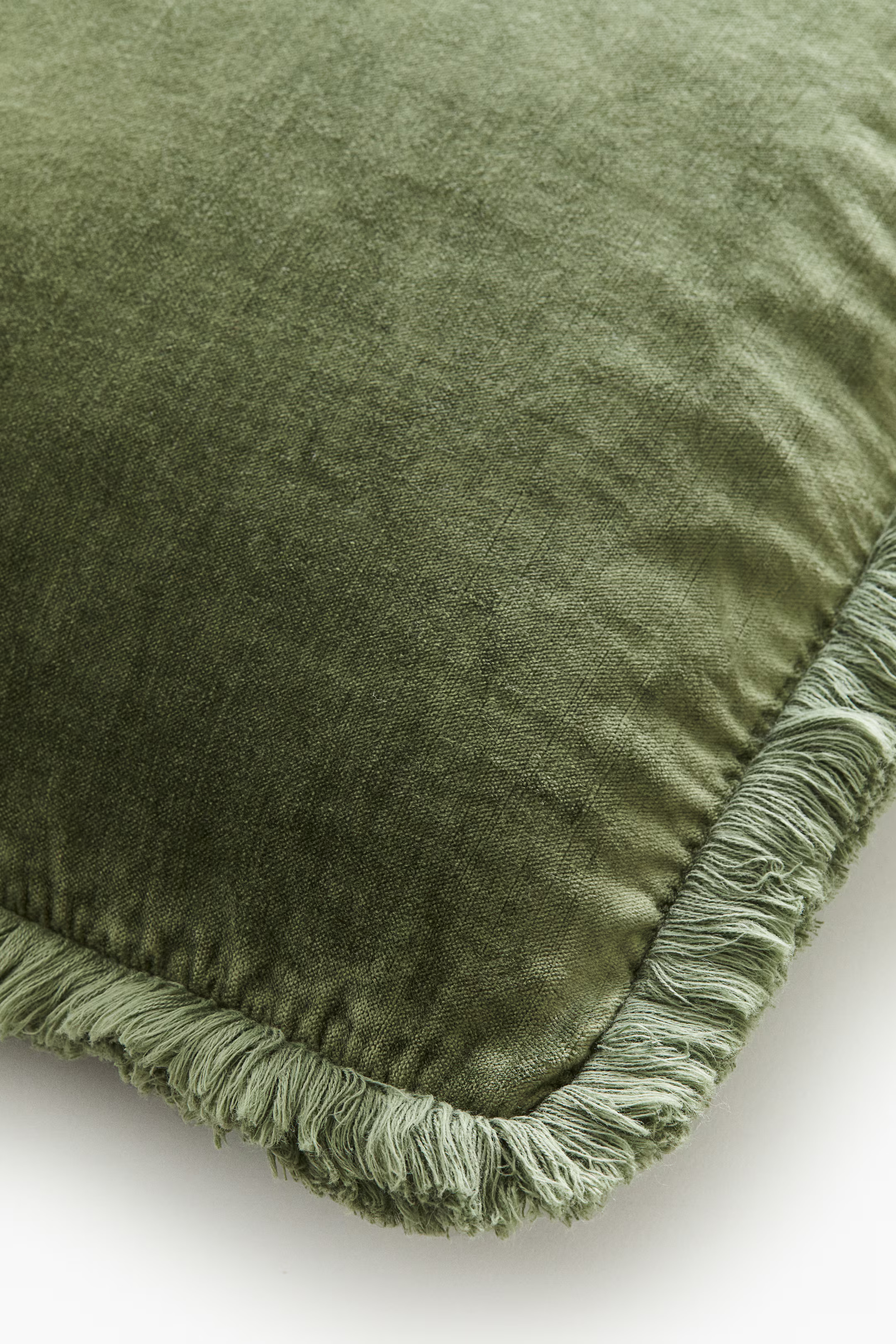 Velvet Cushion Cover with Fringe - Green - Home All | H&M US | H&M (US + CA)