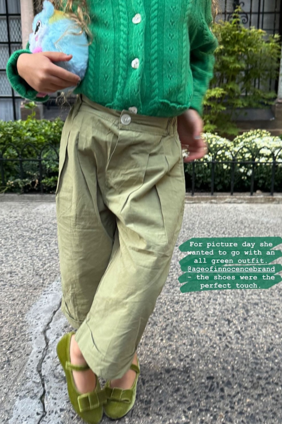 Picture day in all green! The cutest shoes.