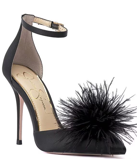 Jessica Simpson Wolistie Feather Ankle Strap Stiletto Dress Pumps | Dillard's | Dillard's