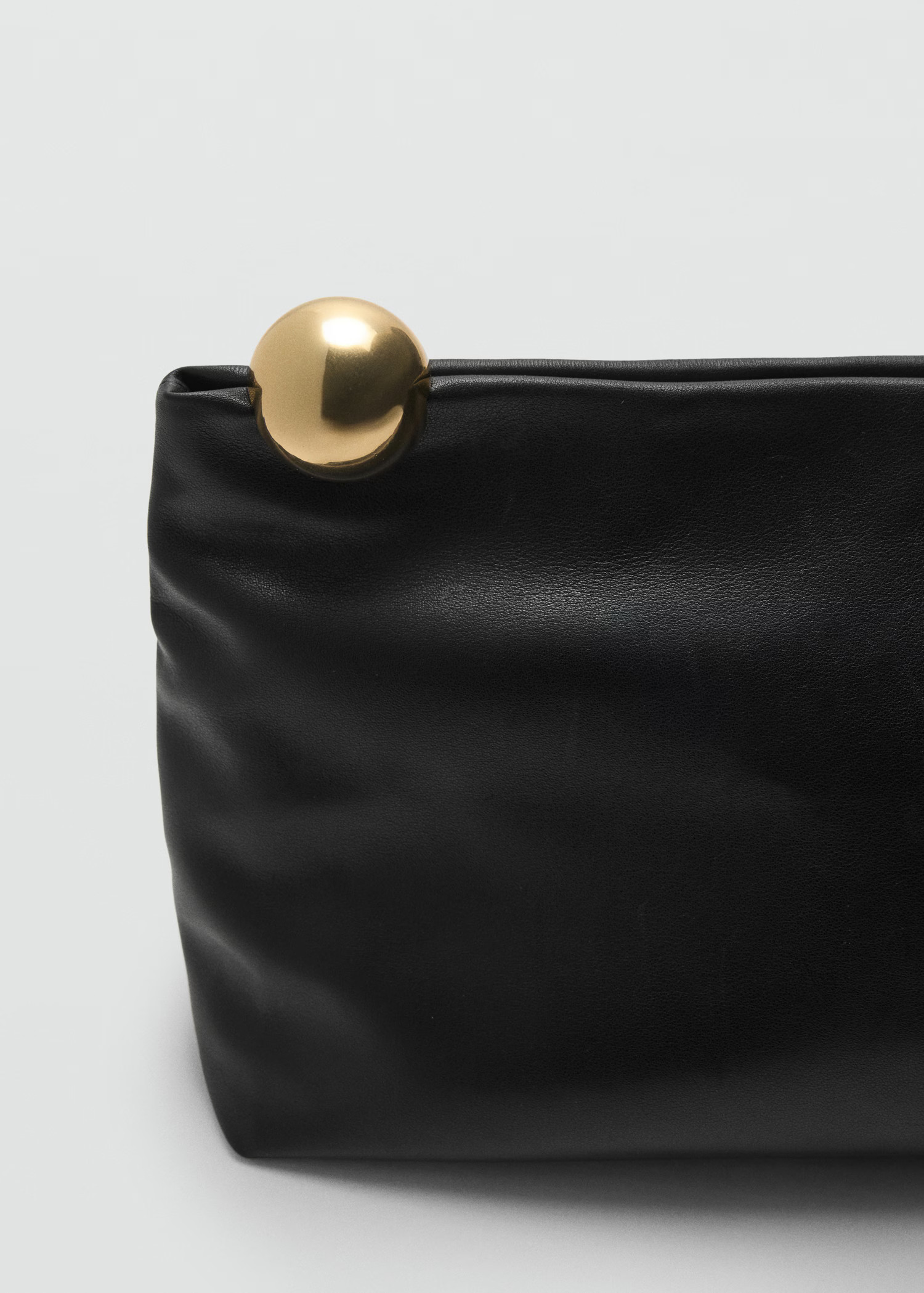 Leather clutch bag with metallic detail - Women | MANGO USA | Mango (US/MX/AU)