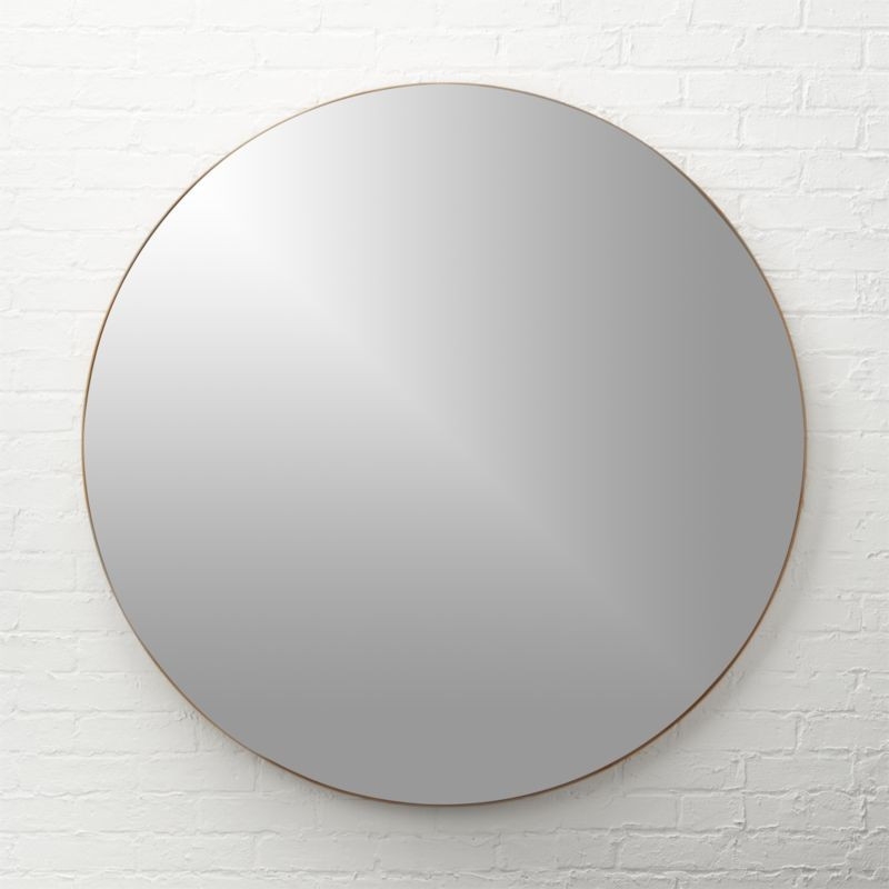 INFINITY 36" ROUND BRASS WALL MIRROR | CB2
