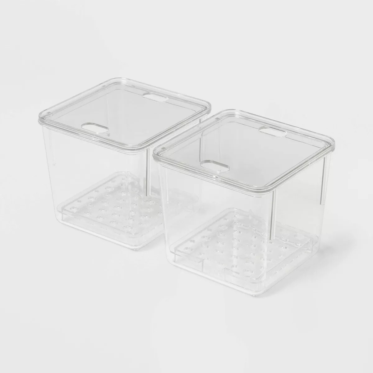 2pk Small Produce Bin Fridge Bin with Lid - Brightroom™: Refrigerator Organizers, Stackable Kit... | Target