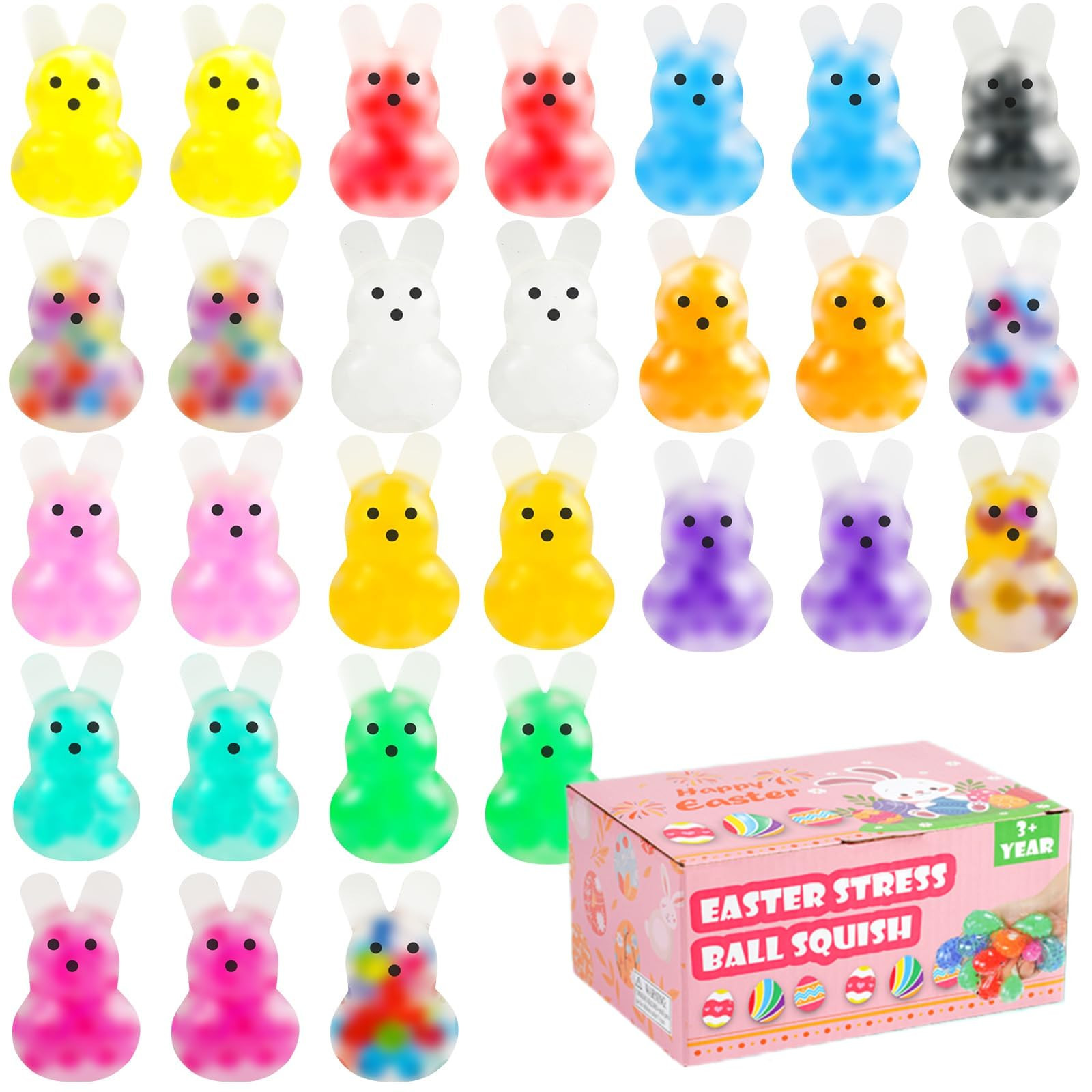 28Pack Easter Squishies,Easter Bunny Stress Balls for Adults,Easter Basket Stuffers,Bulk Squishy ... | Amazon (US)