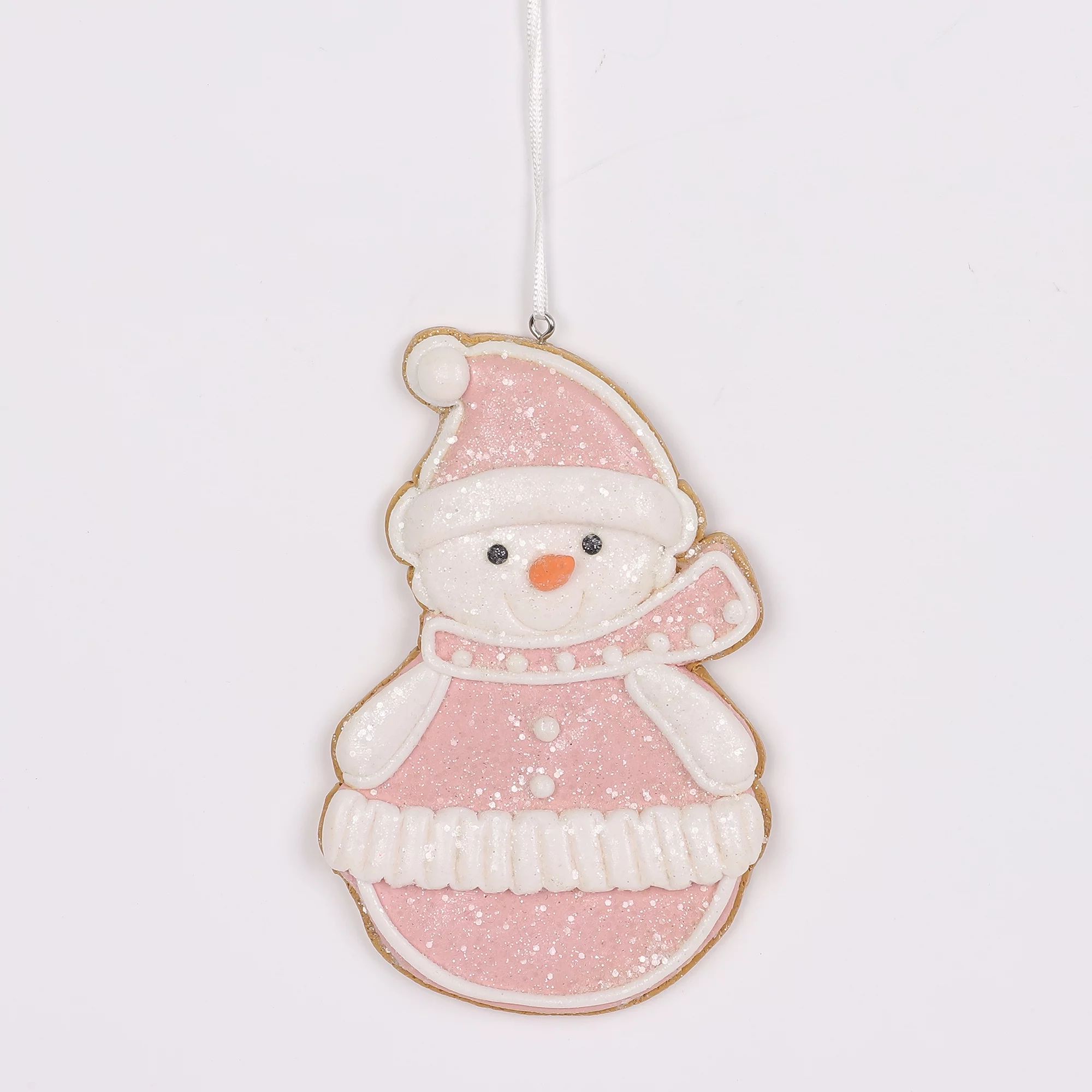 Clay Snowman Ornament, Pink/White, 5", by Holiday Time | Walmart (US)