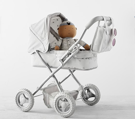 Gray Stars Mini Pram Doll Stroller | Pottery Barn Kids