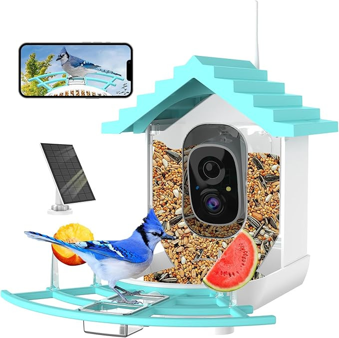 Bird Feeder with Camera,Ai Identify Bird Watching Camera,Smart Bird Feeder with Solar Powered,Aut... | Amazon (US)
